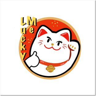 Lucky Cat Symbol Posters and Art